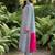 Women Embroidered Thread Work Silk Crepe Kurta with Trousers & Dupatta
