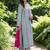 Women Embroidered Thread Work Silk Crepe Kurta with Trousers & Dupatta