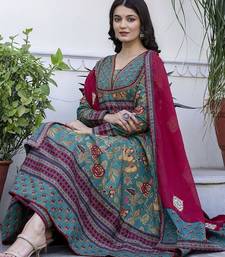 Women Ethnic Printed Layered Pure Cotton Kurta with Palazzos & With Dupatta