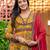 Women Floral Printed Cotton Anarkali Kurta with Trousers & Dupatta