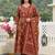 Women Ethnic Motifs Printed Angrakha Thread Work Pure Cotton Kurta with Trousers & With Dupatta