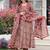 Women Floral Printed Layered Mirror Work Pure Cotton Kurta with Trousers & With Dupatta