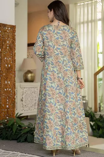 Women Ethnic Motifs Mirror Work Pure Cotton Kurta with Trousers & With Dupatta