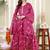 Floral Printed Notch Neck Pure Cotton Anarkali Kurta With Trousers & Dupatta