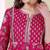 Floral Printed Notch Neck Pure Cotton Anarkali Kurta With Trousers & Dupatta