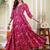 Floral Printed Notch Neck Pure Cotton Anarkali Kurta With Trousers & Dupatta