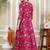 Floral Printed Notch Neck Pure Cotton Anarkali Kurta With Trousers & Dupatta