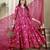 Floral Printed Notch Neck Pure Cotton Anarkali Kurta With Trousers & Dupatta