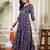 Floral Printed Notch Neck Pure Cotton Anarkali Kurta With Trousers & Dupatta