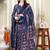 Floral Printed Notch Neck Pure Cotton Anarkali Kurta With Trousers & Dupatta
