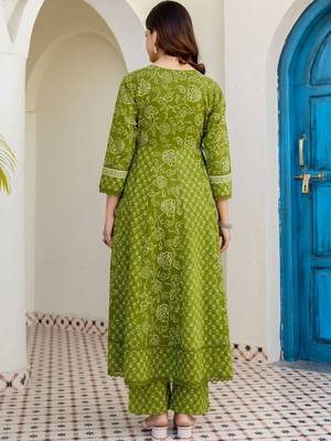 Women Ethnic Motifs Printed Regular Thread Work Pure Cotton Kurta with Trousers & With Dupatta 3