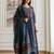 Floral Printed Sequinned Pure Cotton A-Line Kurta With Palazzos & Dupatta