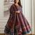 Printed Round Neck Tiered Pure Cotton Anarkali Kurta With Trousers & Dupatta