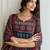 Printed Round Neck Tiered Pure Cotton Anarkali Kurta With Trousers & Dupatta