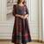 Printed Round Neck Tiered Pure Cotton Anarkali Kurta With Trousers & Dupatta