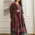 Printed Round Neck Tiered Pure Cotton Anarkali Kurta With Trousers & Dupatta