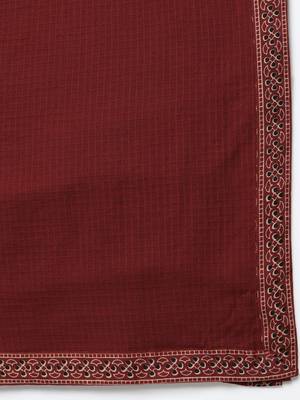 Women Floral Printed Layered Pure Cotton Kurta with Trousers & Dupatta 4