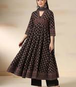 Women Floral Printed Regular Pure Cotton Kurta with Trousers & Dupatta