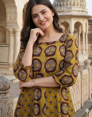Women Ethnic Motifs Printed Regular Patchwork Pure Cotton Kurta with Trousers & With Dupatta 6