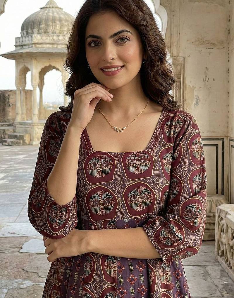 Women Ethnic Motifs Printed Regular Pure Cotton Kurta with Trousers & With Dupatta