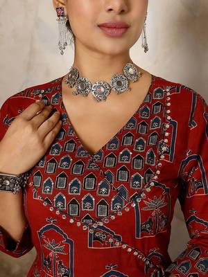 Women Printed Regular Pure Cotton Kurta with Palazzos & With Dupatta 2