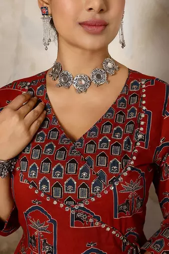 Women Printed Regular Pure Cotton Kurta with Palazzos & With Dupatta