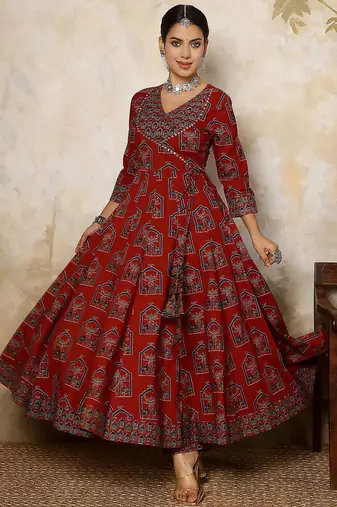 Women Printed Regular Pure Cotton Kurta with Palazzos & With Dupatta