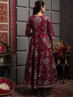 Floral Flared Printed Kurta Palazzo Set With Dupatta 4