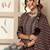 Floral Printed Mirror Work Pure Cotton Anarkali Kurta & Palazzo & Dupatta Set