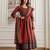 Women Maroon Printed Pure Cotton Kurta Sets