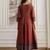 Women Maroon Printed Pure Cotton Kurta Sets