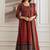 Women Maroon Printed Pure Cotton Kurta Sets