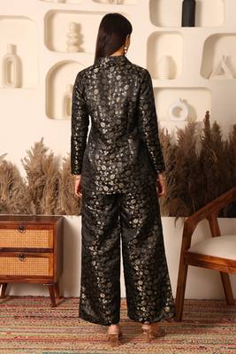 Black gold brocade co-ord set 4