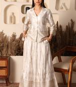 Ivory gold embroidered co-ord set