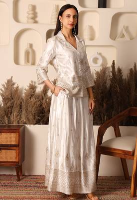 Ivory gold embroidered co-ord set 3