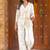 Ivory gold embroidered co-ord set with pant