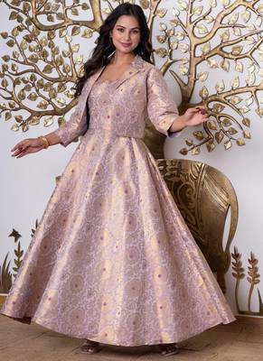 Lavender bloom jacquard midi dress 1