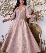 Lavender bloom jacquard midi dress