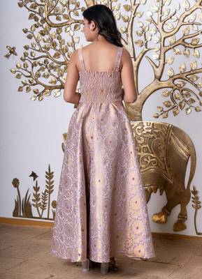 Lavender bloom jacquard midi dress 2