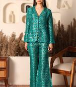 Nazakat green brocade co-ord set
