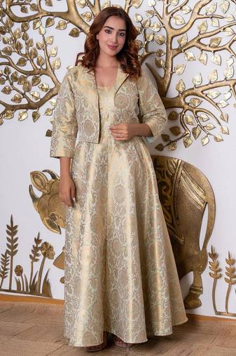 Pista green bloom jacquard midi dress