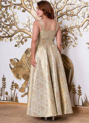 Pista green bloom jacquard midi dress 4