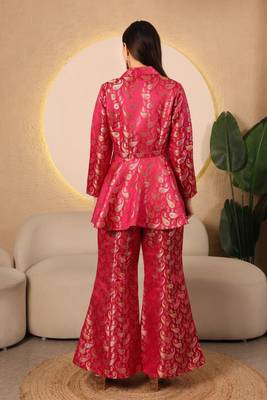 Pink premium brocade co-ord set 2