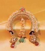 Peacock Royal Red Green Pearl Hair Pin