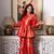 Red & gold peplum co-ord set
