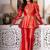 Red & gold peplum co-ord set