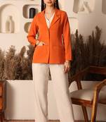Rust orange blazer with ivory co-ord set