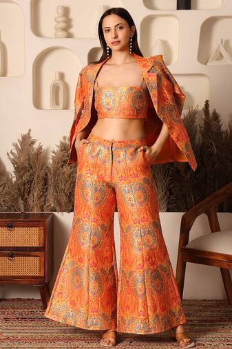 Sunset gold brocade co-ord set