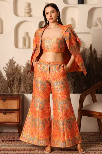 Sunset gold brocade co-ord set
