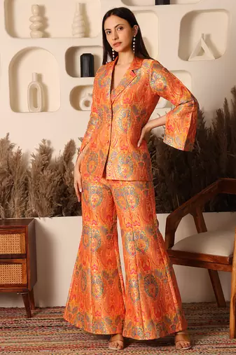 Sunset gold brocade co-ord set